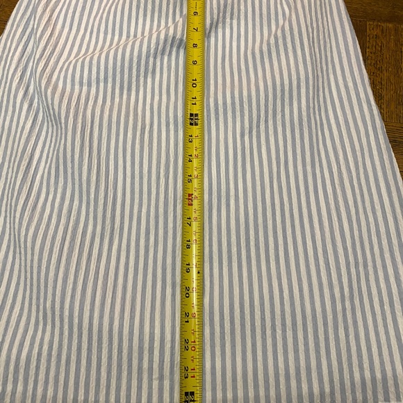 RAMPAGE Dress Chambray & White Stripe Puff Sleeves Seersucker Size Medium - Picture 11 of 11
